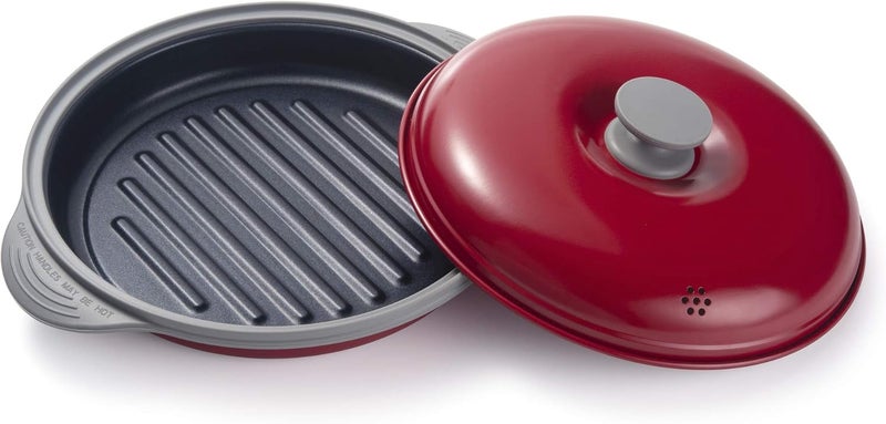 MACONEE Microwave Grill Pan | Microwave Griller, Griddle & Crisper Pan with Lid for Grilling, Browning, and Crisping Foods Microwave Cookware for Grill Meat, Sandwich & Vegetable inside a Microwave - Image 1