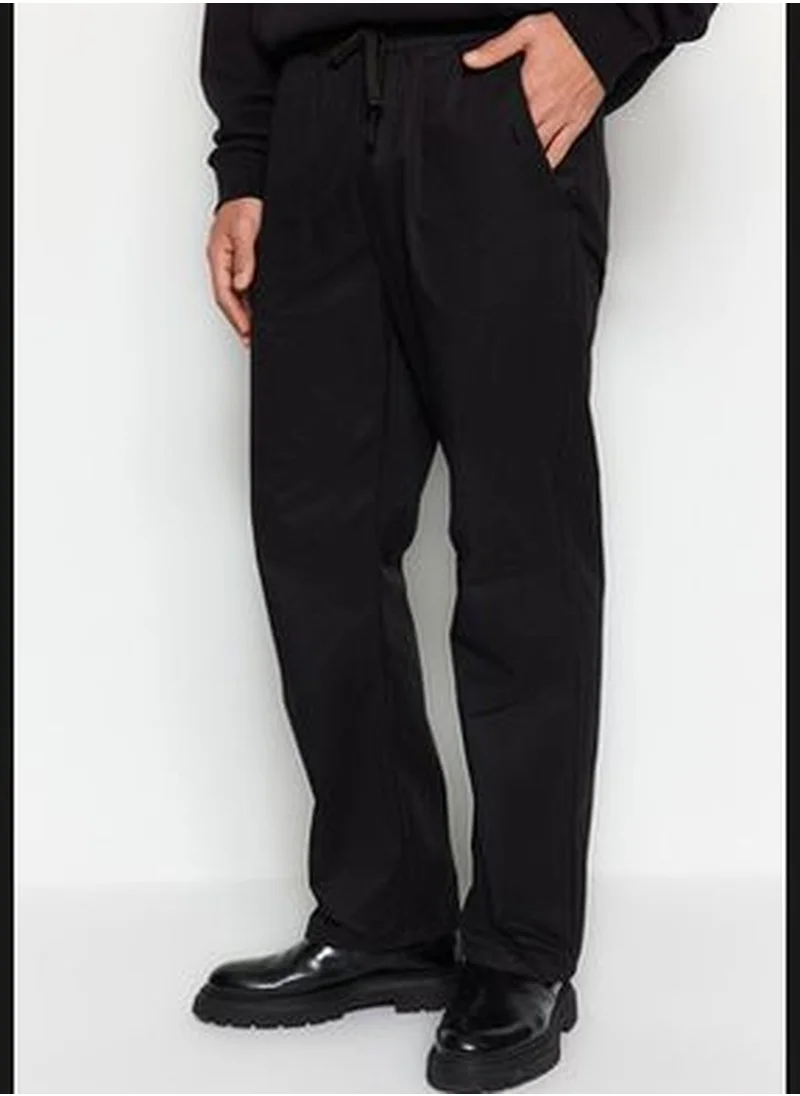 trendyol Black Men's Regular Fit Pants with Lace-Up Detail TMNAW24PL00017.