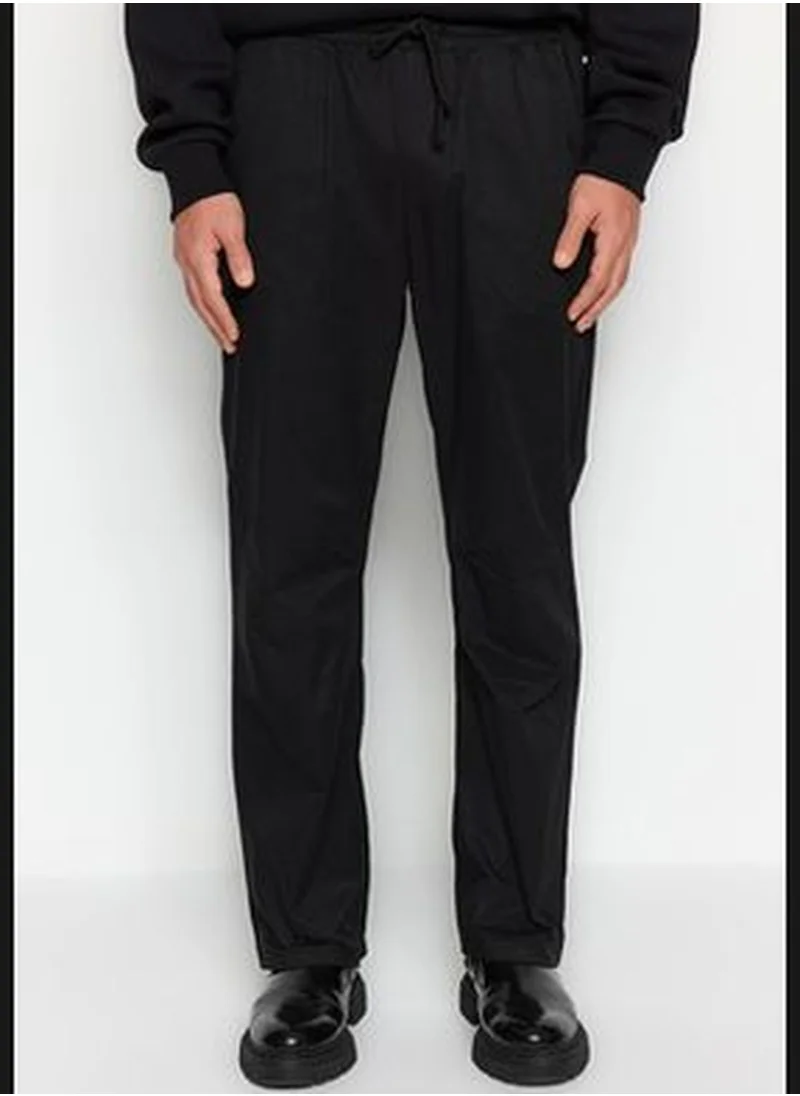 trendyol Black Men's Regular Fit Pants with Lace-Up Detail TMNAW24PL00017.