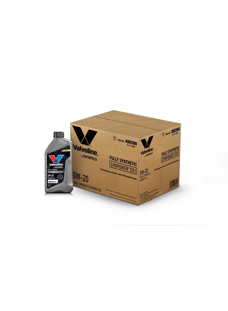 Valvoline by Aramco SynPower DX1 0W20 Fully Synthetic DX1  Engine Oil 12X1L - Image 1