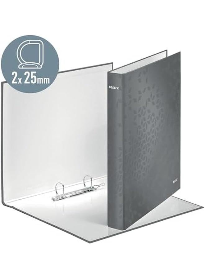 LEITZ Wow 2 Ring Binder D Ring 25Mm Capacity Metallic Pink Ref 42410023 Each - Image 3