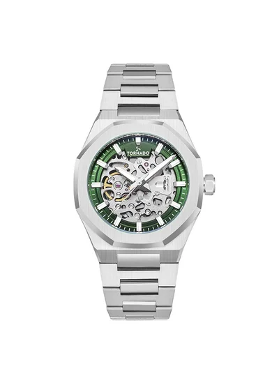 تورنيدو ساعة أوتوماتيكية رجالية من الفولاذ المقاوم للصدأ -