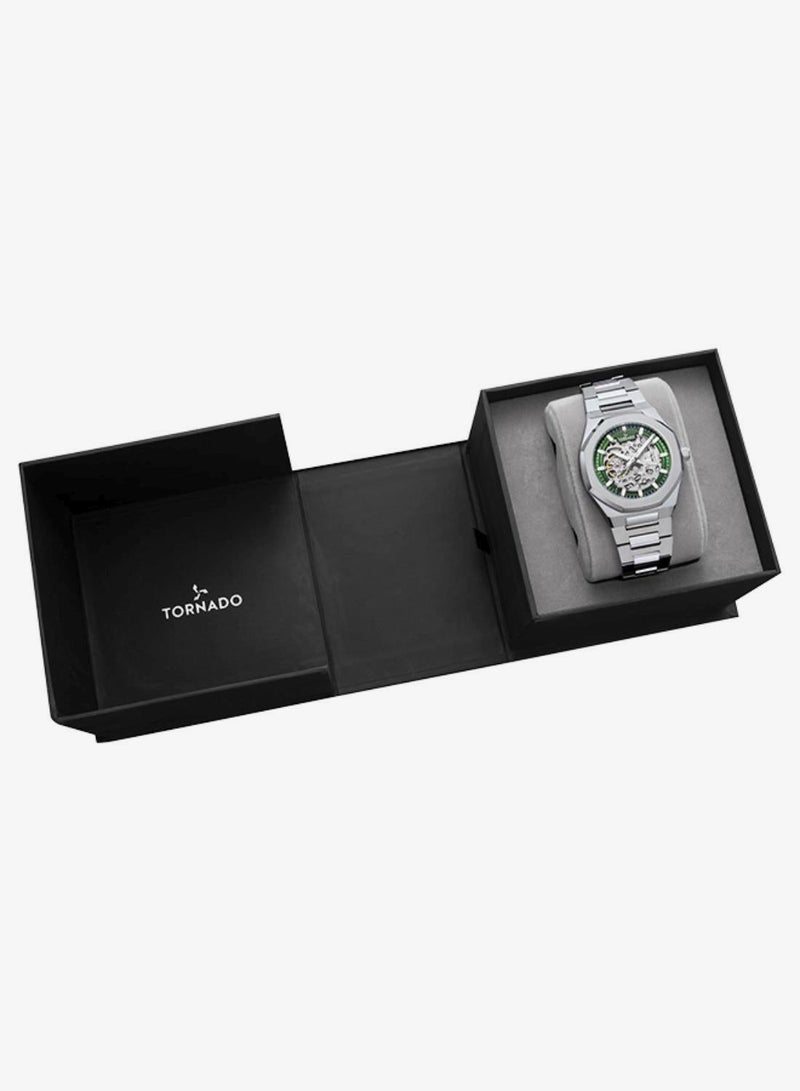 TORNADO Men's  Solid Stainless Steel,Integrated bracelet with Brushed Outer Links, Polished Center Links Automatic Watch T24303-SBSH - 41mm mm - Image 5