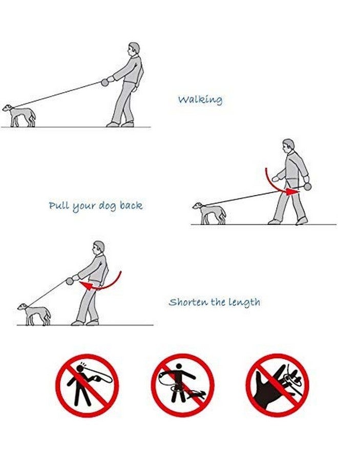 Pets Empire Tangle-Free Retractable Dog Leash | Heavy Duty Training Leash for Pets with Anti-Slip Handle | Strong Nylon Tape & One-Handed Brake Pause Lock - Medium Size, Multicolor - Image 5