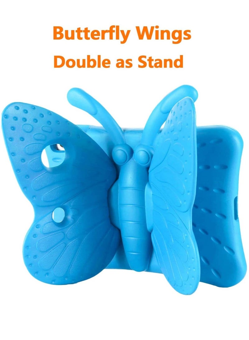 Raxoom iPad 9th/8th/7th Generation Kids Case - Cute Butterfly Shockproof EVA Foam Super Protection Stand Cover for iPad 10.2" (2021, 2020, 2019) and iPad Air 3/Pro 10.5" - Blue - Image 3