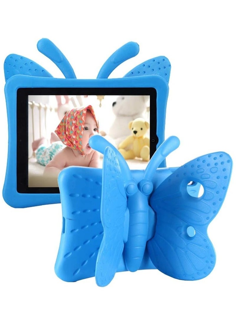 Raxoom iPad 9th/8th/7th Generation Kids Case - Cute Butterfly Shockproof EVA Foam Super Protection Stand Cover for iPad 10.2" (2021, 2020, 2019) and iPad Air 3/Pro 10.5" - Blue - Image 1