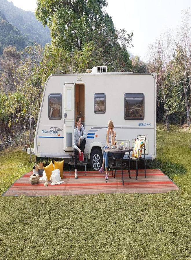 CGEAR RV Comfort Mat - Patented Sand-Free Technology with Ultra Soft Material - Sized to Your RV, Campsite, Beach House - Great Outdoor Patio Rug for RV and Camping (Earthy Dynamic Stripe, 4' x 5') - Image 4