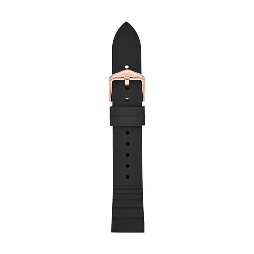 Fossil Womens 18mm Silicone Interchangeable Watch Band Strap Color Black Model S181369 - Image 1