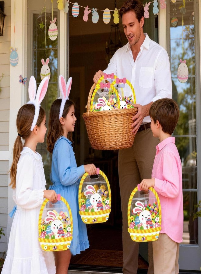YGEINIT 24PCS Easter Gift Bags, Bunny Treat Bags with Handles, Colorful Plastic Sealed Pouch for Goodie Candy Gift Christians Sunday School Church Spring Easter Day Wrap Supplies - Image 5