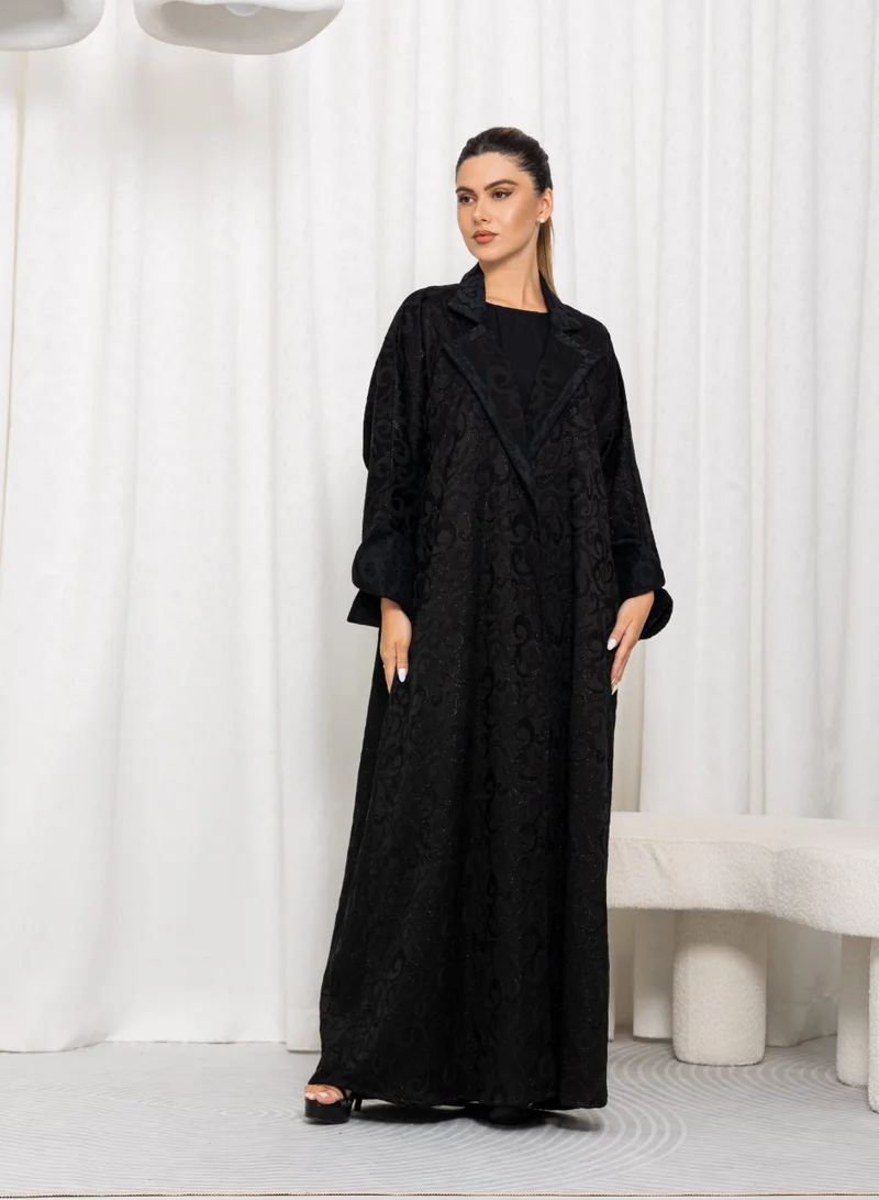 Nikias Jacquard Fabric with Net on Collar