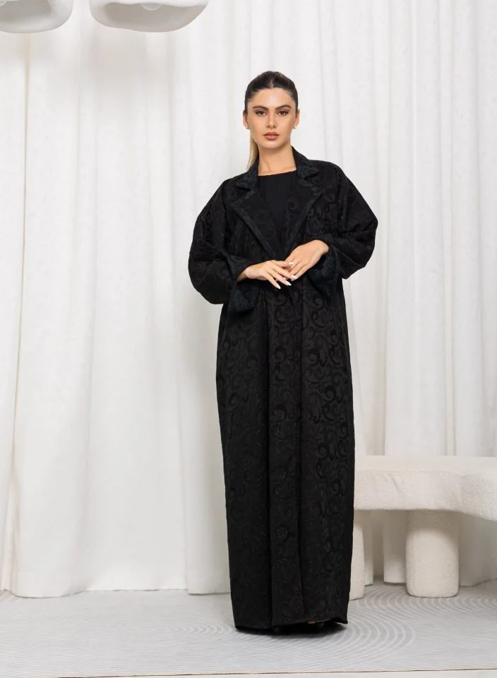 Nikias Jacquard Fabric with Net on Collar