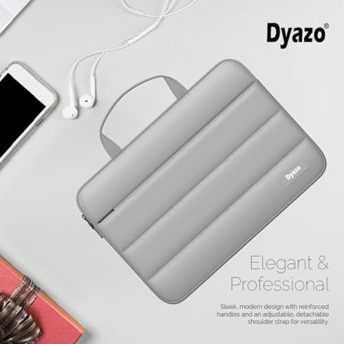 Dyazo Fluffy Laptop Sleeve 14.1 Inch | Soft Padded Carry Bag with Handle & Front Zipper Pocket | Water-Resistant Protective Cover | Compatible for MacBook Air/Pro, Dell, HP, Lenovo, Acer & More (Grey) - Image 5