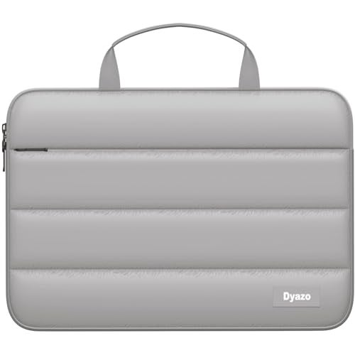 Dyazo Fluffy Laptop Sleeve 14.1 Inch | Soft Padded Carry Bag with Handle & Front Zipper Pocket | Water-Resistant Protective Cover | Compatible for MacBook Air/Pro, Dell, HP, Lenovo, Acer & More (Grey) - Image 1