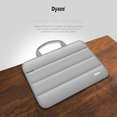 Dyazo Fluffy Laptop Sleeve 14.1 Inch | Soft Padded Carry Bag with Handle & Front Zipper Pocket | Water-Resistant Protective Cover | Compatible for MacBook Air/Pro, Dell, HP, Lenovo, Acer & More (Grey) - Image 4