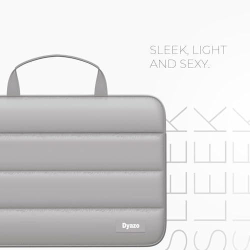 Dyazo Fluffy Laptop Sleeve 14.1 Inch | Soft Padded Carry Bag with Handle & Front Zipper Pocket | Water-Resistant Protective Cover | Compatible for MacBook Air/Pro, Dell, HP, Lenovo, Acer & More (Grey) - Image 2