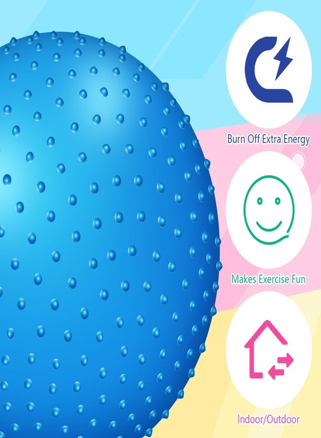 كرة تدليك حسية كبيرة من Relaxgiant، كرة تمارين مرنة مزودة بأشواك لمسية، كرات قابلة للنفخ كبيرة بحجم 22 بوصة مع مضخة هواء للبنات والأولاد، للاستخدام الخارجي والداخلي، في المسبح والشاطئ (أزرق) - Image 2
