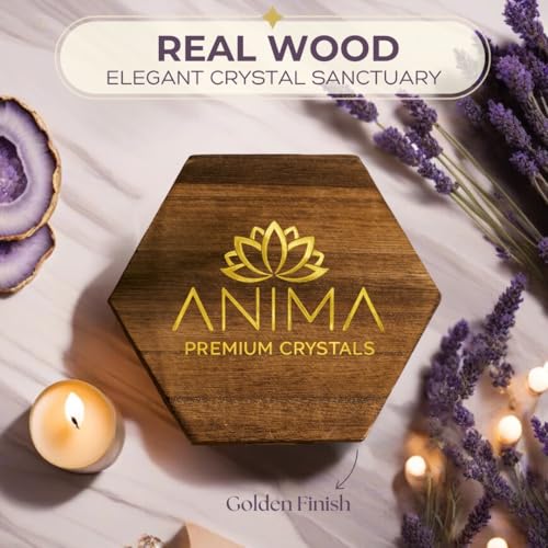Anima Premium 7 Chakra Healing Crystals Set for Energy Alignment - Large Raw Amethyst, Rose Quartz, Citrine, Lapis Lazuli, Clear Quartz, Tigers Eye & Red Jasper - Wooden Gift Box & Guidebook Included - Image 3