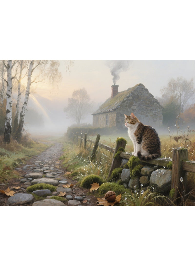 1000 pieces of rural cat themed puzzle and puzzle leisure toys, suitable for both adults and children - Image 1