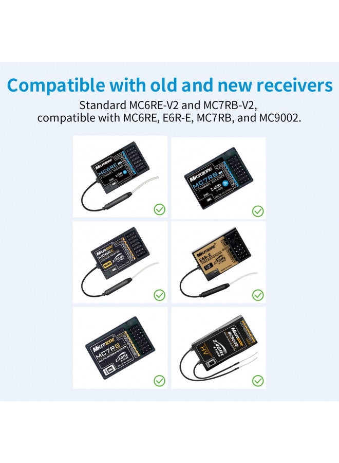 GoolRC جول آر سي مايكرو زون 6CH جهاز إرسال واستقبال متوافق مع MC6RE و E6R-E و MC7RB و MC9002 جهاز تحكم راديو 2.4GHz لطائرة SU27 RC وطائرة درون متعددة المحركات وهليكوبتر وسيارة وقارب - Image 2