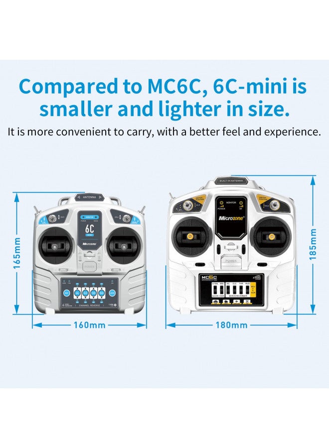 GoolRC جول آر سي مايكرو زون 6CH جهاز إرسال واستقبال متوافق مع MC6RE و E6R-E و MC7RB و MC9002 جهاز تحكم راديو 2.4GHz لطائرة SU27 RC وطائرة درون متعددة المحركات وهليكوبتر وسيارة وقارب - Image 4