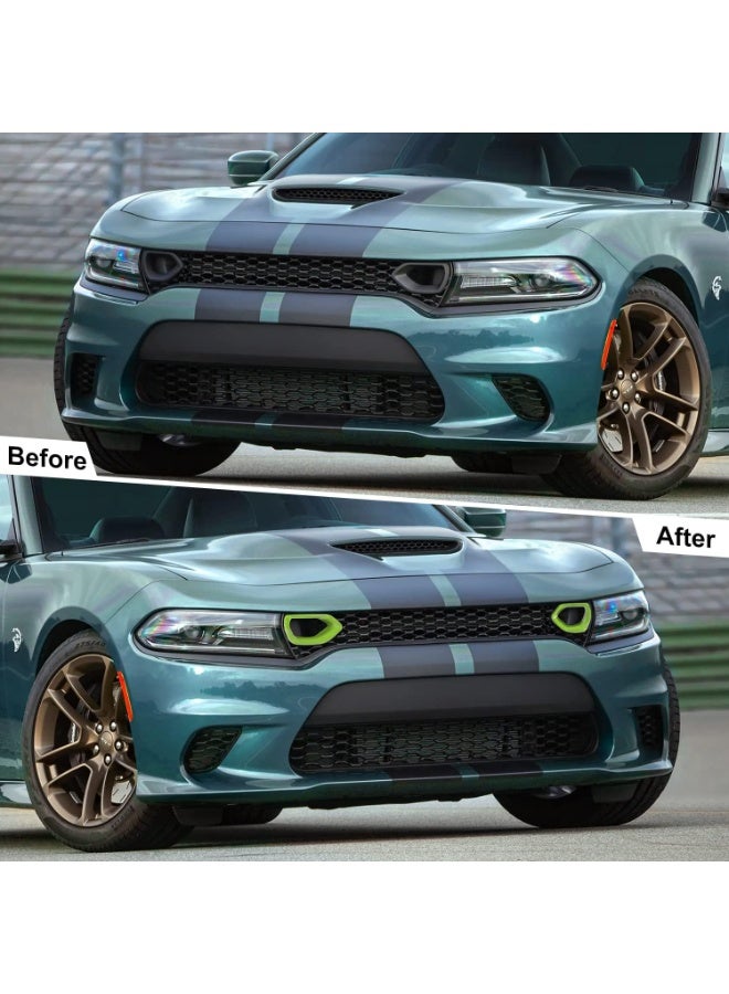 Generic Charger Hellcat Grille (2015-2023) Upper Green Colored Vents  - Image 2