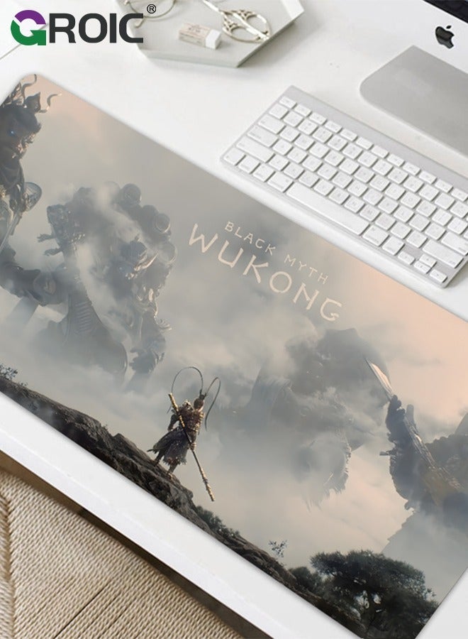 GROIC Black Myth Wu Kong Mouse Pad Wukong Desk Mat, Big Full Keyboard and Cool Pad, XL Gaming Mousepad, Monkey Desktop Decoration New Mousepad  - Image 5