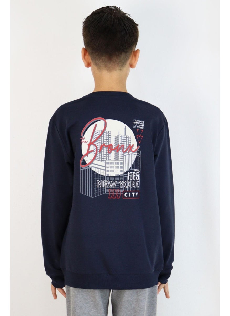 Breeze - Boy Tracksuit Printed on Back 6-12 Years, Navy Blue - Image 1