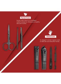 Beaute Secrets 7 In 1 Manicure Set Professional Black Stainless Steel Nail Clipper Kit Finger Plier Nails Art Pedicure Toe Nail Tools Set  - Image 3