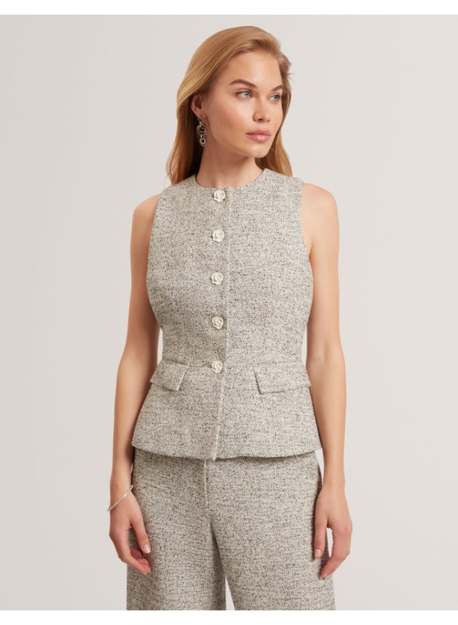Ted Baker TAILORED BOUCLE FITTED WAISTCOAT - Image 1