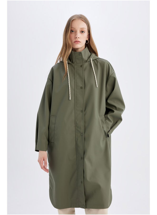 DeFacto Woman Relax Fit Hooded Raincoat  - Image 4
