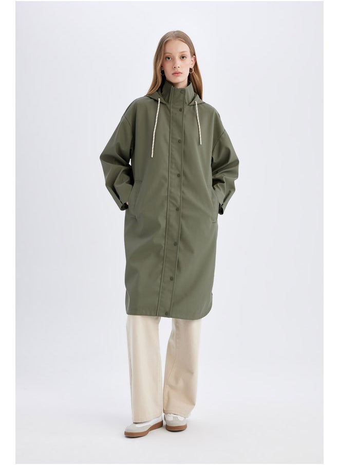 DeFacto Woman Relax Fit Hooded Raincoat  - Image 2