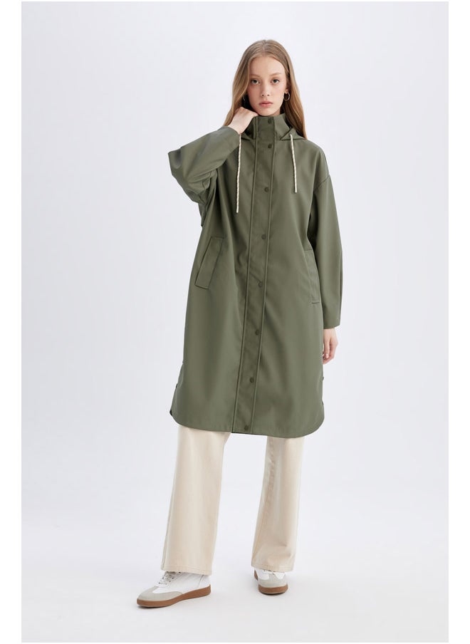 DeFacto Woman Relax Fit Hooded Raincoat  - Image 5