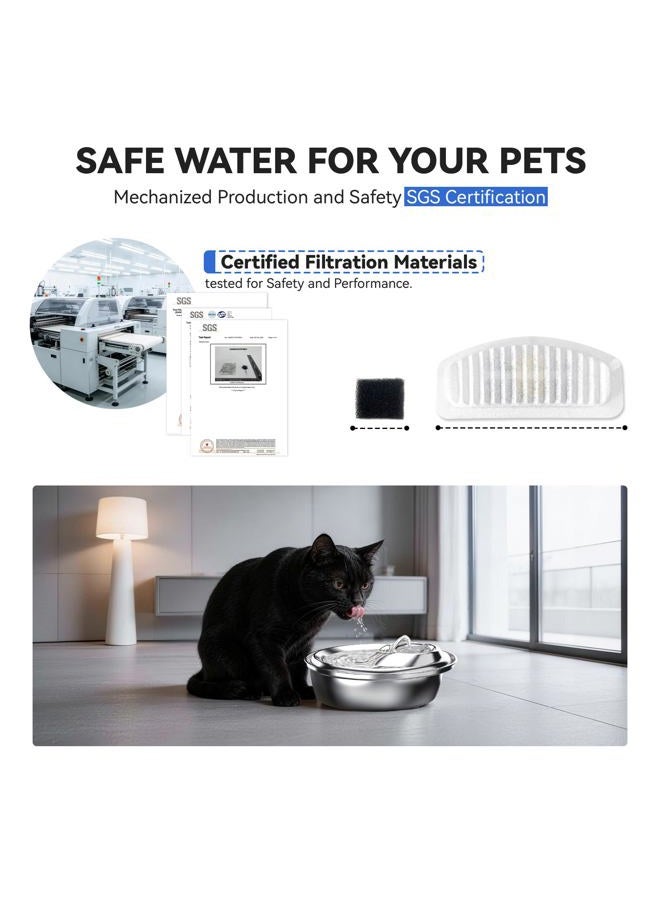 Orsda Cat Water Fountain Filters, 12 Packs Replacement Filters for 67oz/2L Automatic Pet Fountain Cat Water Fountain Dog Water Dispenser, 3 Triple Filtration System - Image 4