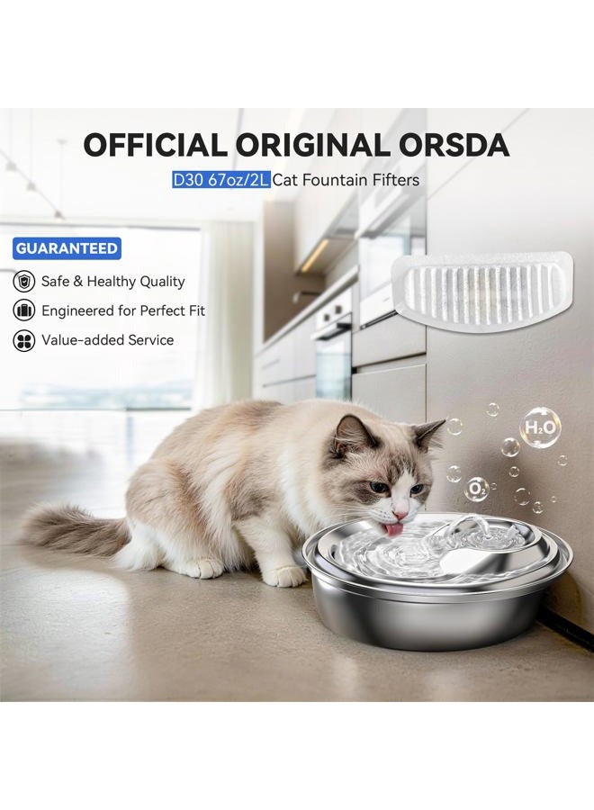 Orsda Cat Water Fountain Filters, 12 Packs Replacement Filters for 67oz/2L Automatic Pet Fountain Cat Water Fountain Dog Water Dispenser, 3 Triple Filtration System - Image 2