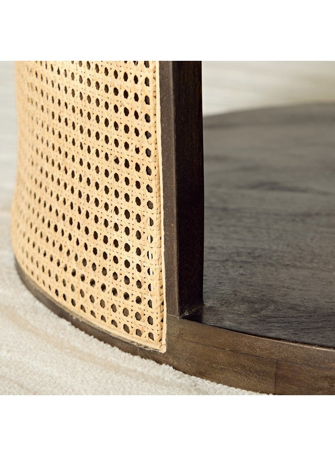 Home Box طاولة قهوة رattan باي بسطح رخام 80 × 45 × 80 سم - Image 3