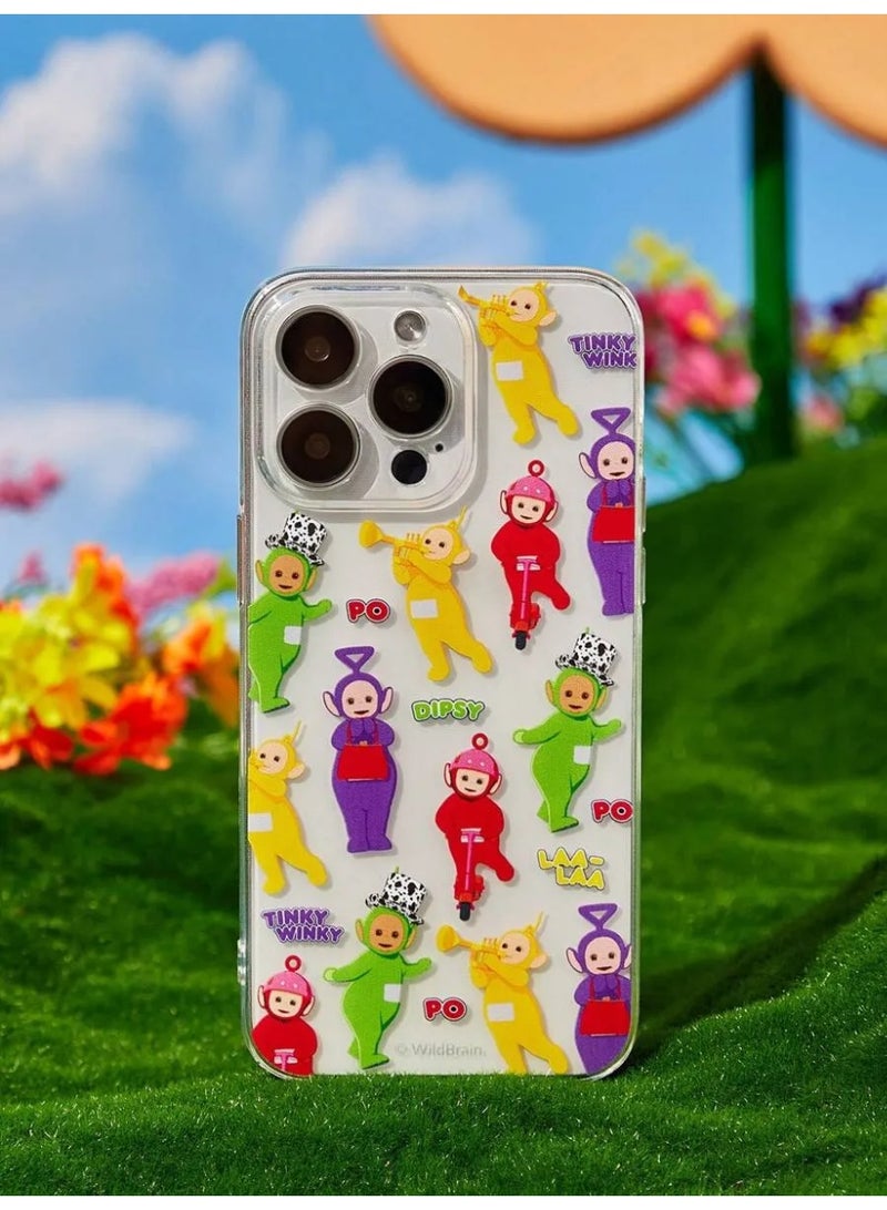 شي إن Teletubbies X SHEIN كفر هاتف محمول مطبوع برسوم كرتونية جميلة متوافق مع ايفون ١٦ بروماكس - Image 1