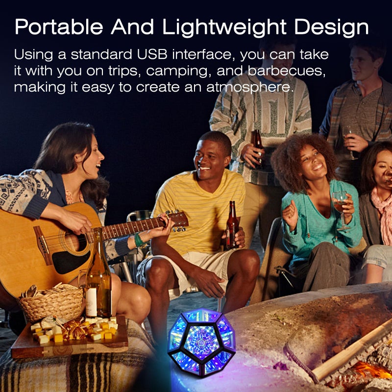 MITO Infinity Mirror Light Infinite Dodecahedron Color Art Light for Gaming Room Decor 3D Hyper Cube RGBW Color Changing Night Lighting for Computer Gaming Desk Birthday Christmas Gift - Image 5