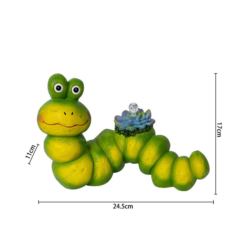 Simulation Animal Statue Light Succulent Caterpillar Resin Craft for Garden Villa Waterproof Decor - Image 2
