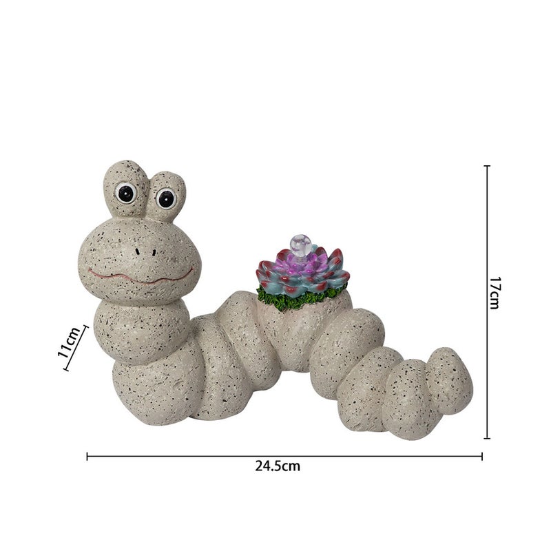 Simulation Animal Statue Light Succulent Caterpillar Resin Craft for Garden Villa Waterproof Decor - Image 3