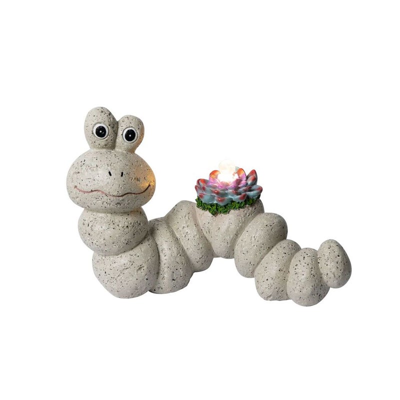 Simulation Animal Statue Light Succulent Caterpillar Resin Craft for Garden Villa Waterproof Decor - Image 1