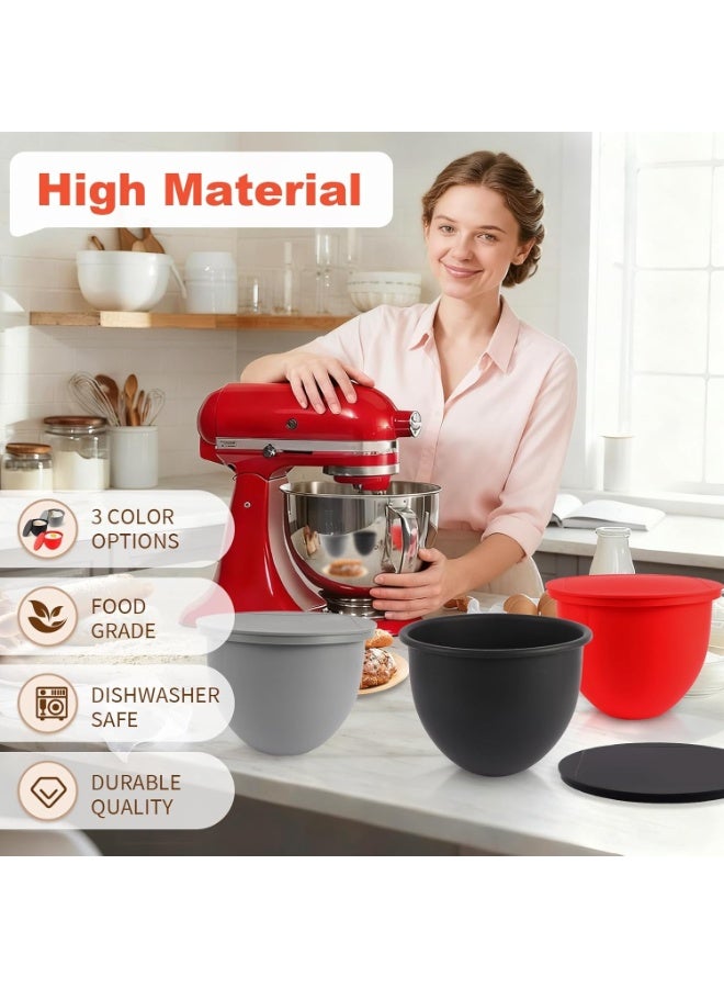 NANAO Kitchen Silicone Bowl Insert Aid, Silicone Liners for Kitchen Mixer Aid, Mixaid Silicones Liners for Kitchen Tilt-Head 5 Qt Mixers, for Baking Cooking, No More Replacement Mixer Bowls Needed (3pcs) - Image 4