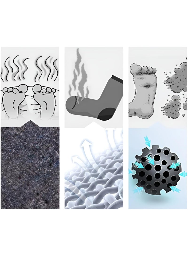 Plan A Bamboo Charcoal Deodorant Insoles – Respiratory Antibacterial Sole to Absorb Sweat & Reduce Odors – Lightweight Cushioned Foot Comfort – Suitable for Men & Women & All Types of Shoes & Seasons (40) - Image 4