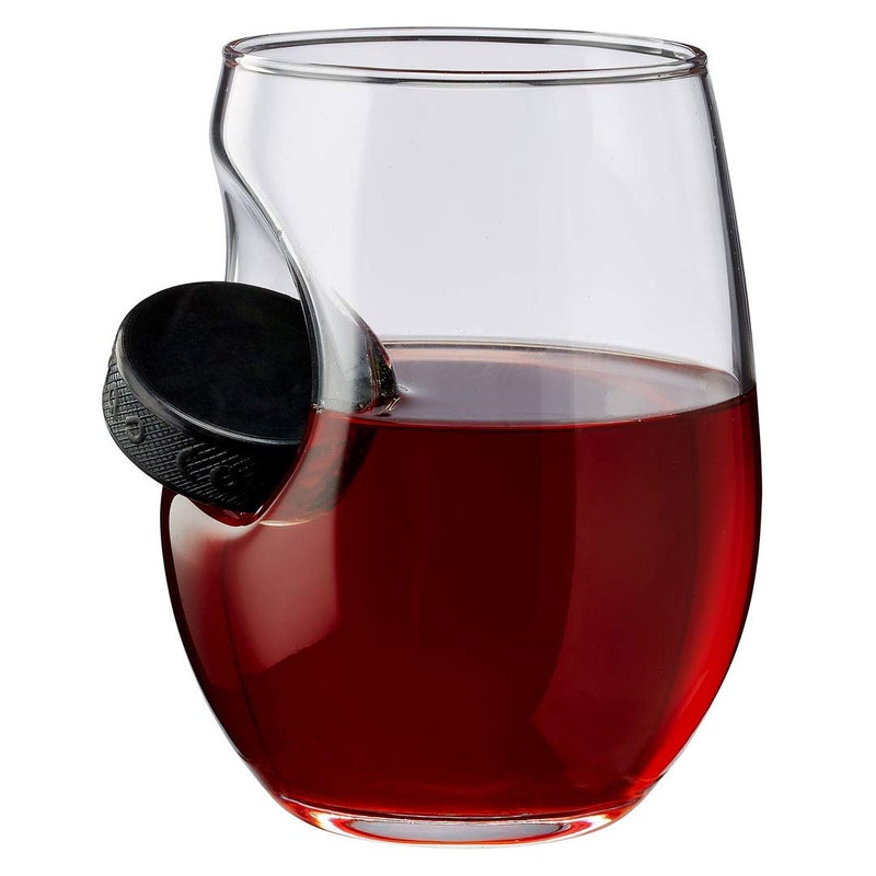 BenShot Hockey Puck Wine Glass  15oz  Made in the USA