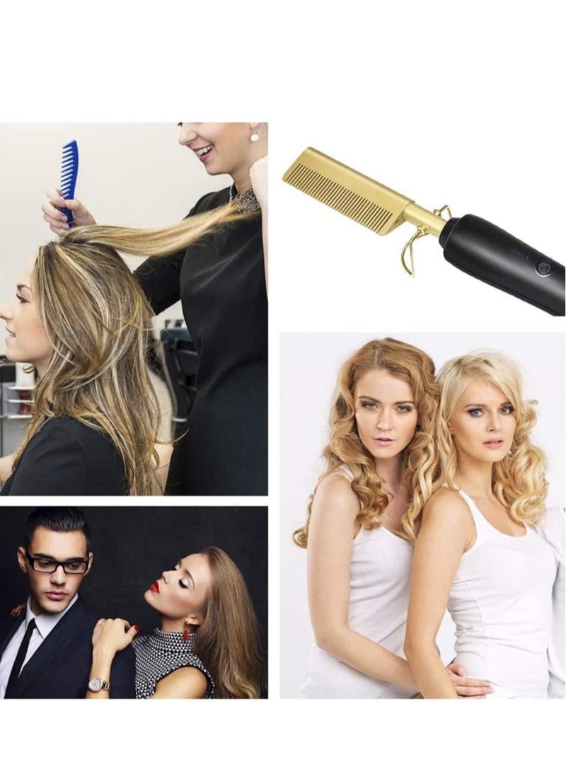ELTRAZONE 2 in 1 Hot Comb Straightener Electric Hair Straightener Hair Curler Wet Dry Use Hair Flat Irons Hot Heating Comb For Hair - Image 4