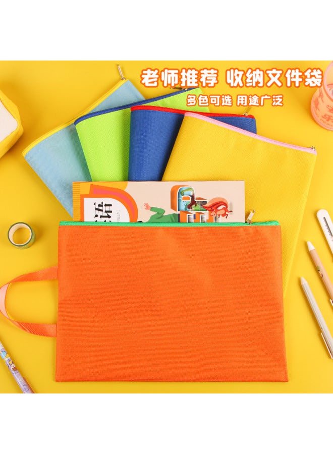 HELPS Oxford Cloth Portable File Bag A4 Waterproof Zipper Storage Information Bag Student Subject Classification Office Stationery - Image 3