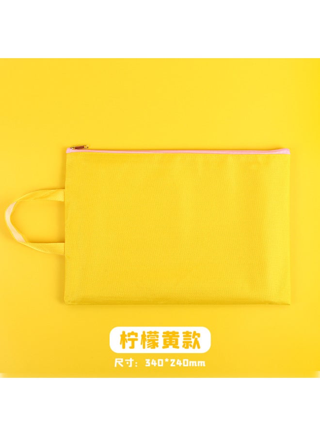 HELPS Oxford Cloth Portable File Bag A4 Waterproof Zipper Storage Information Bag Student Subject Classification Office Stationery - Image 1