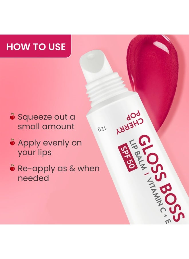 DOT & KEY Women's Cherry Lip Balm SPF 50 (12gm) | Moisturization |For Smooth and Brightens Lips | Shea Butter with Vitamin E|Tinted Lip Balm for Glossy, Buttery Soft Lips|with Vitamin C for Dark Lips - Image 3