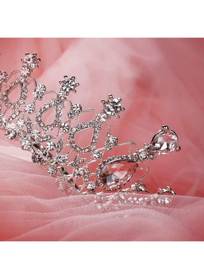 Shining Diva Fashion - Shining Diva Fashion Crystal Tiara and Crown for Women Stylish Headband Crowns with Comb Tiaras for Girls Kids Queen Princess Wedding Bridal Birthday Gift Hair Accessories (Silver) (15862hb) - Image 1
