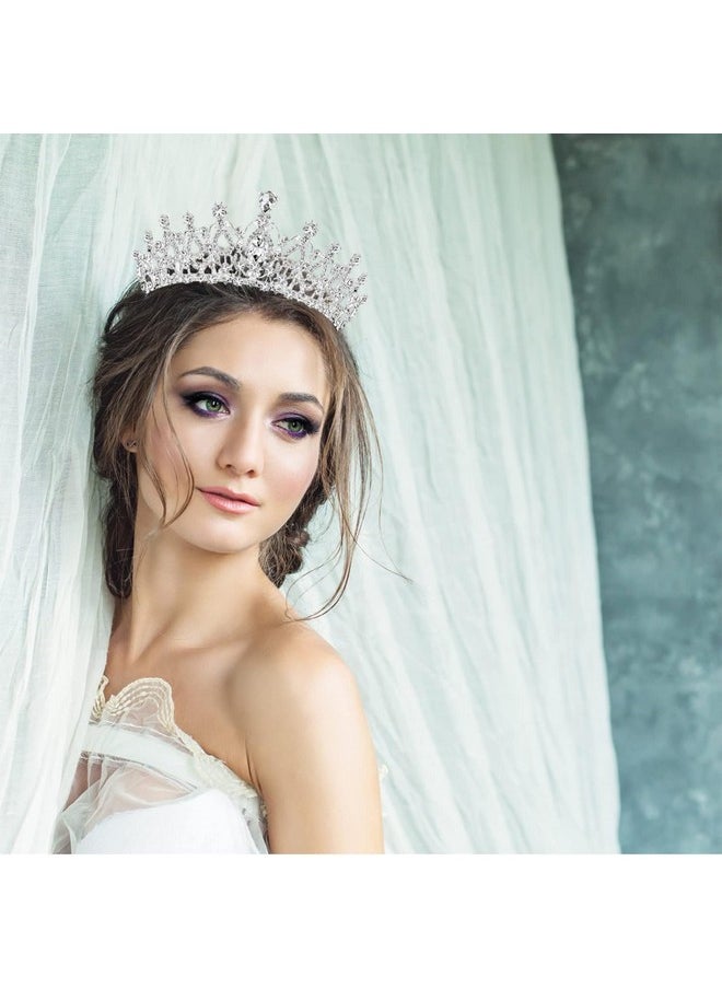 Shining Diva Fashion - Shining Diva Fashion Crystal Tiara and Crown for Women Stylish Headband Crowns with Comb Tiaras for Girls Kids Queen Princess Wedding Bridal Birthday Gift Hair Accessories (Silver) (15862hb) - Image 1