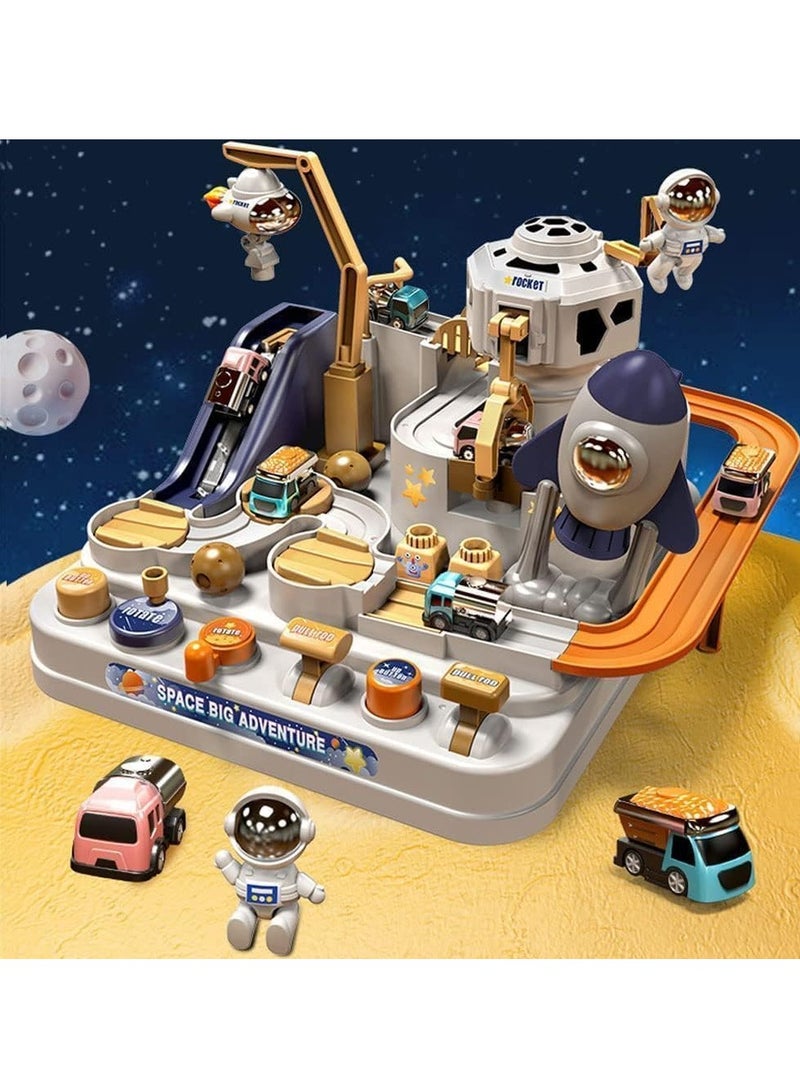 Race Car Toy Track Car Toys with 3 Mini Cars and Space Slots Race Tracks Toy for Toddlers Car Adventure Toys Set Educational Toy Vehicles Toys Lnfinite Loop Toy, Race Tracks Toy for Toys for 3+ Year Kids Birthday Gifts - Image 2